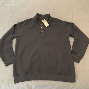 Goodfellow‎ & Co Pullover Mens Large Dark Gray Snap Button Sweater Textured New